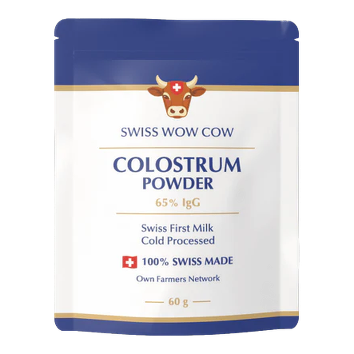 Swiss Wow Cow Colostrum Powder, 60 g pouch
